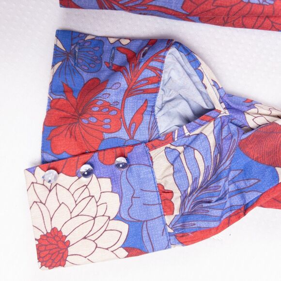 Tuckernuck Bristol Top Blue Rhapsody Floral V Neck Long Sleeve‎ Blouse M - Picture 5 of 7